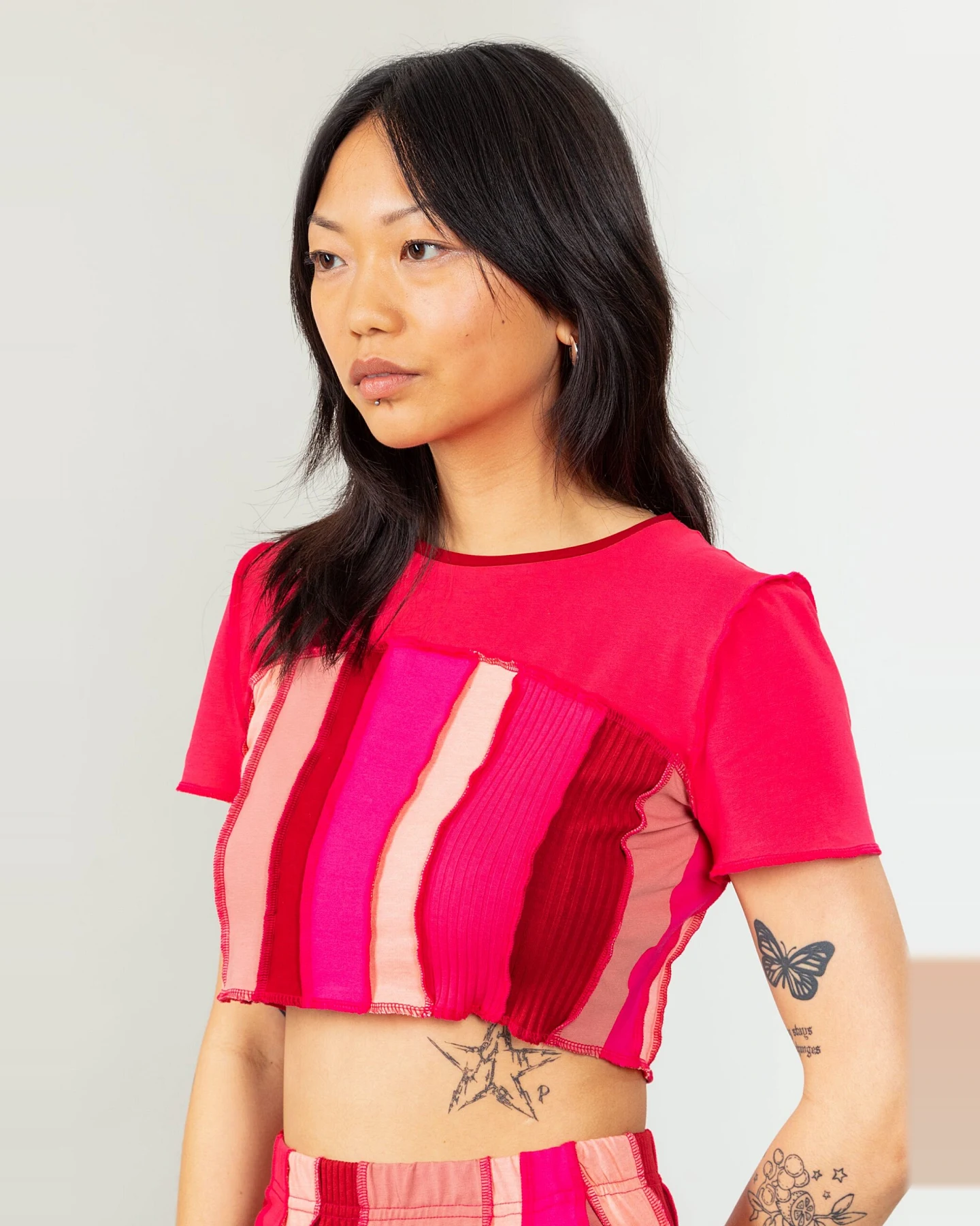 MAHLA Damen vegan Patchwork-T-Shirt Bloom – Ansicht 2
