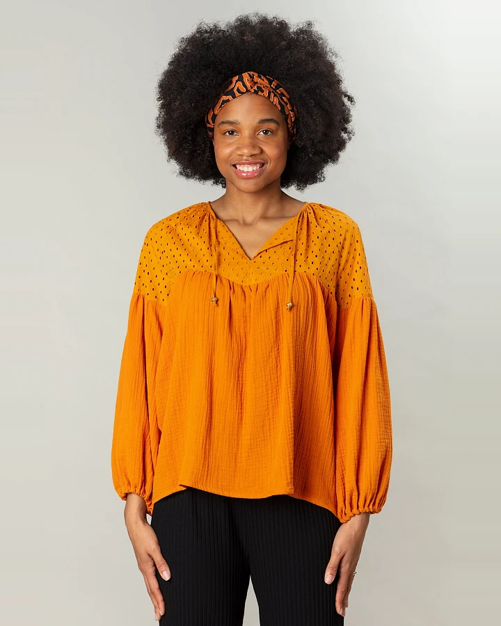 MAHLA Damen vegan Delilah Bluse Gebranntes Orange
