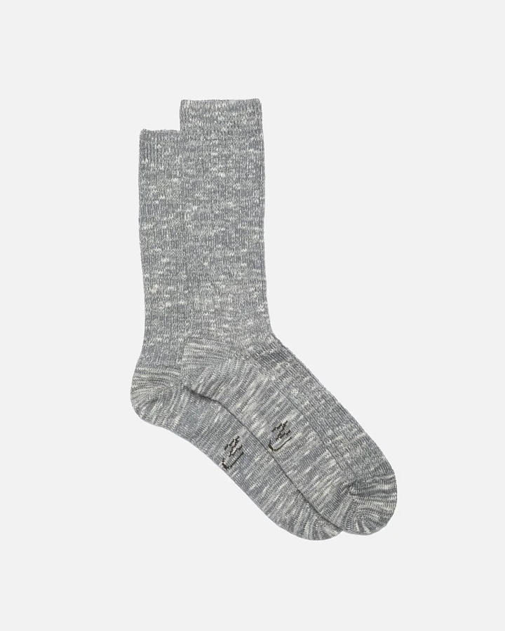 Socken Rasmusson Rib Slub Grau