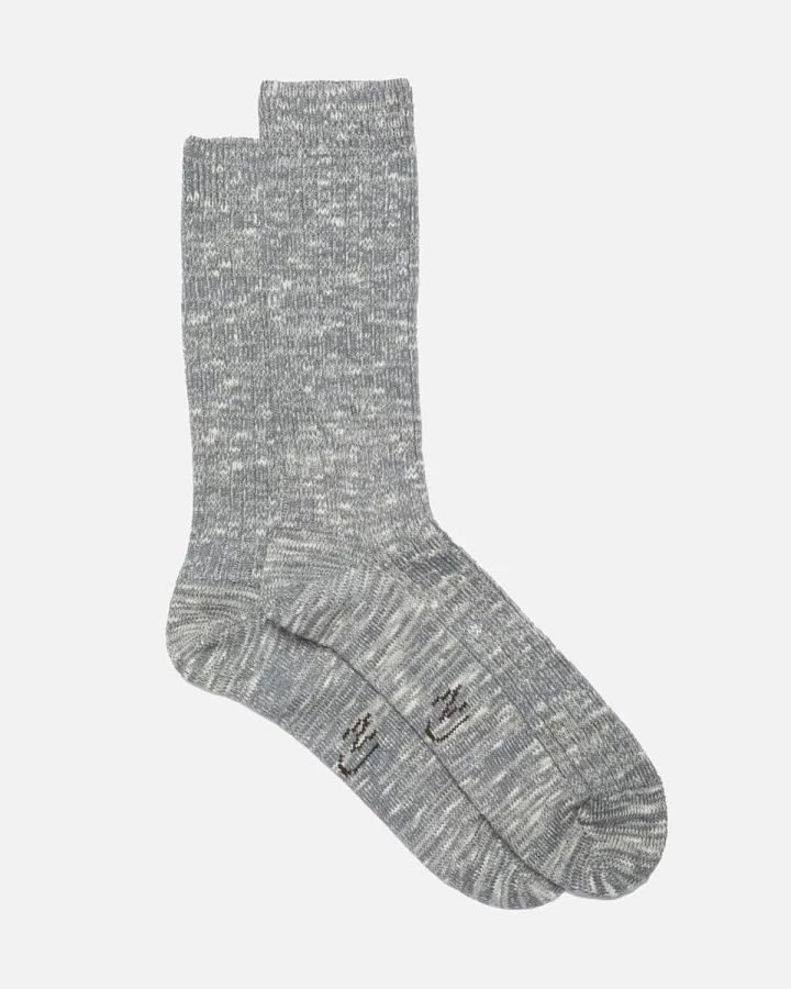 Socken Rasmusson Rib Slub Grau