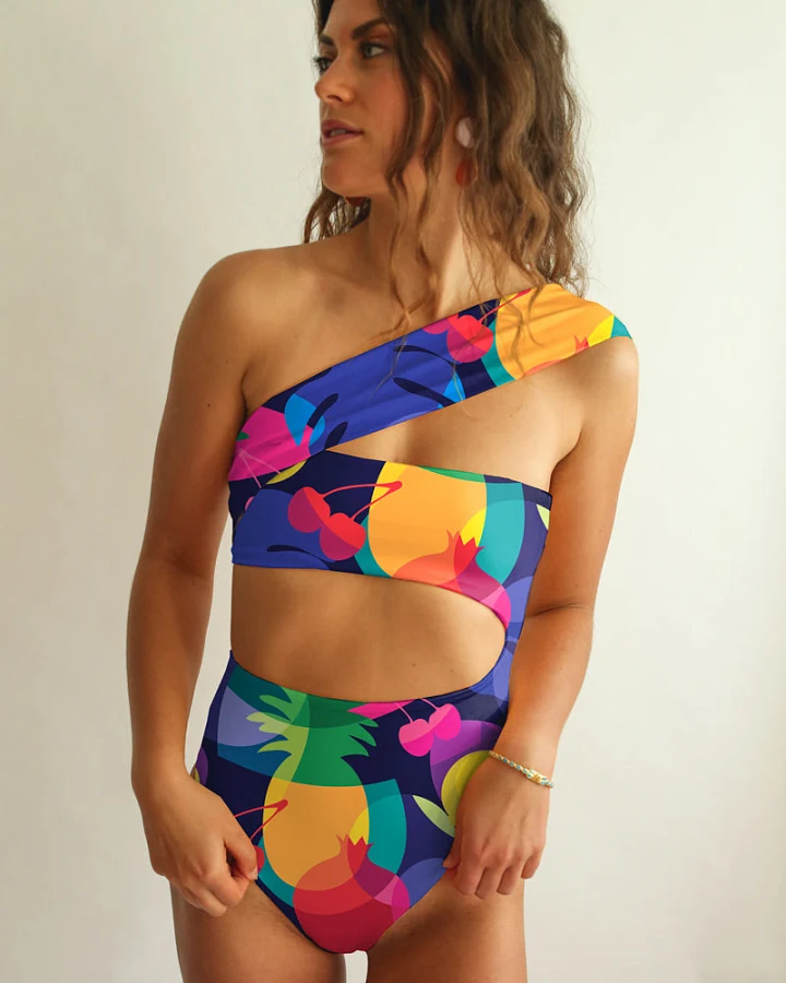 Averie Damen vegan Badeanzug Cut-Out One-Piece Kylie Lush Tropic Print