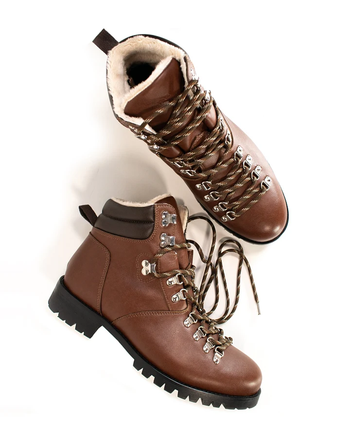 Will's Vegan Store Herren vegan Wanderstiefel Herren Wvsport Insulated Waterproof Alpine Trail Chestnut Brown