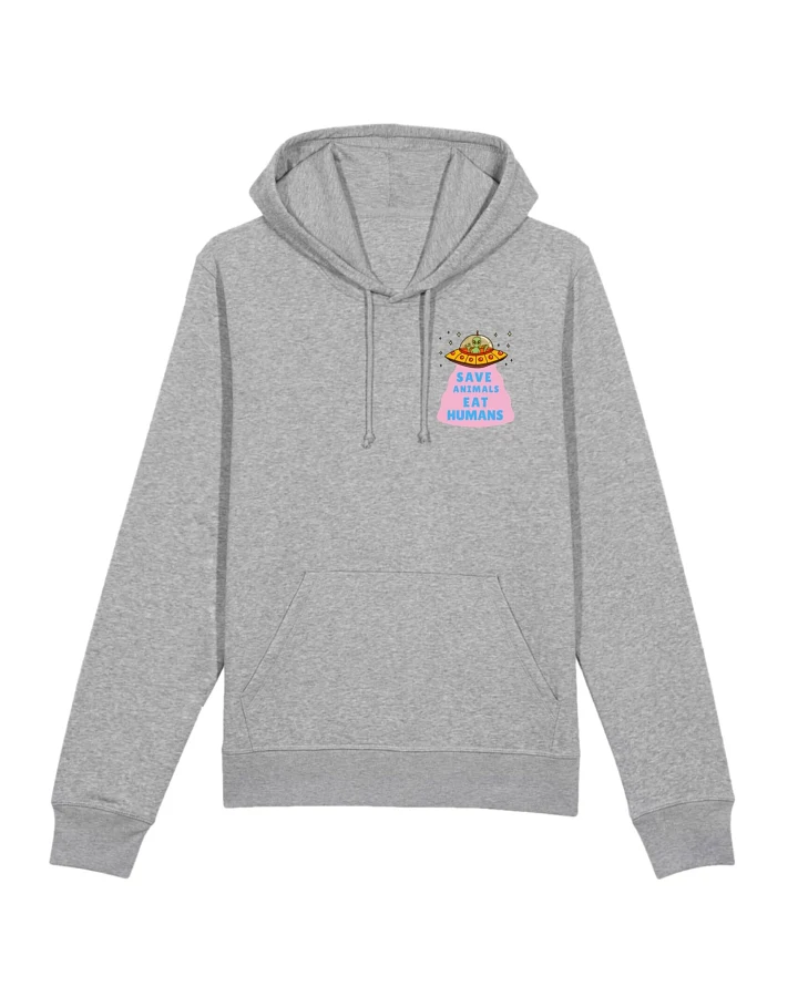 Oat Milk Club Damen vegan Hoodie Save Animals Eat Humans Unisex Grau