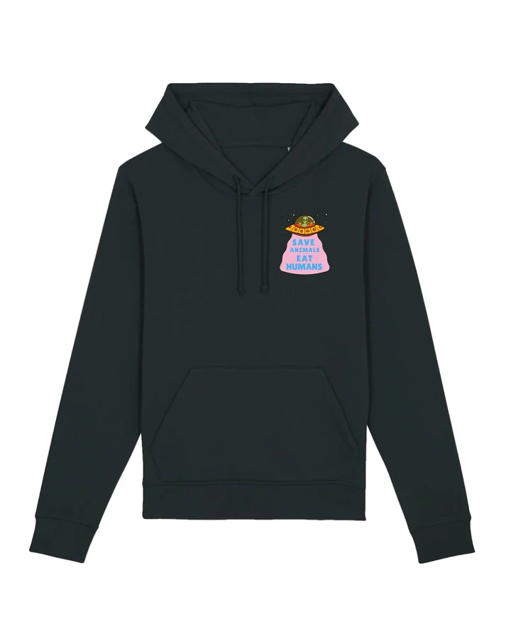 Oat Milk Club Damen vegan Hoodie Save Animals Eat Humans Unisex Schwarz