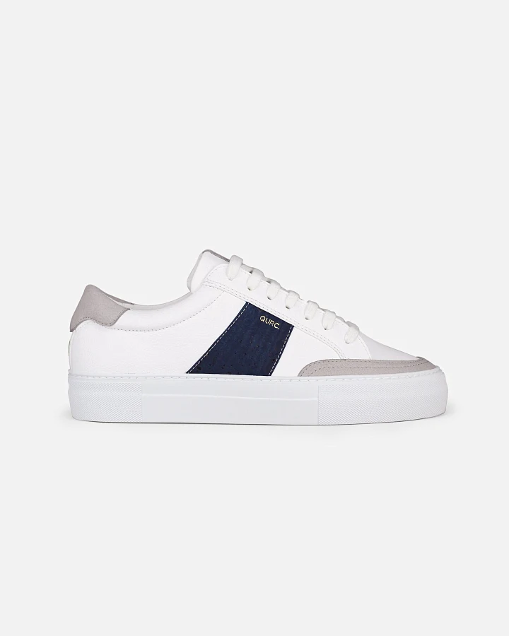 QURC Herren vegan Sneakers Fragment Low Grape Marinha Weiß