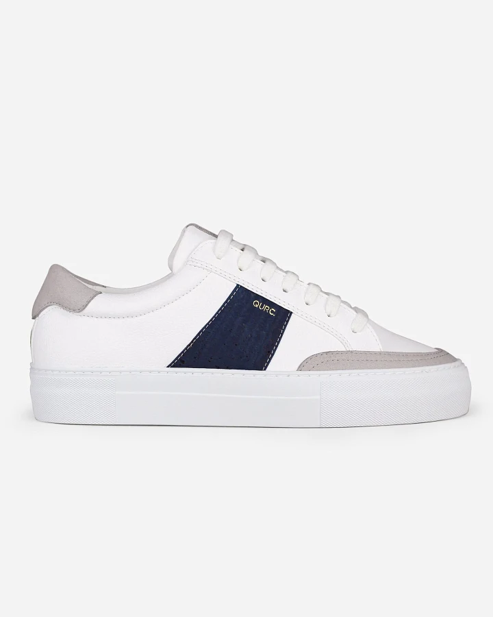 QURC Herren vegan Sneakers Fragment Low Grape Marinha Weiß