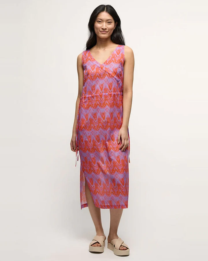 Lanius Damen vegan Maxikleid Wild Waves Leicht Lila & Rot