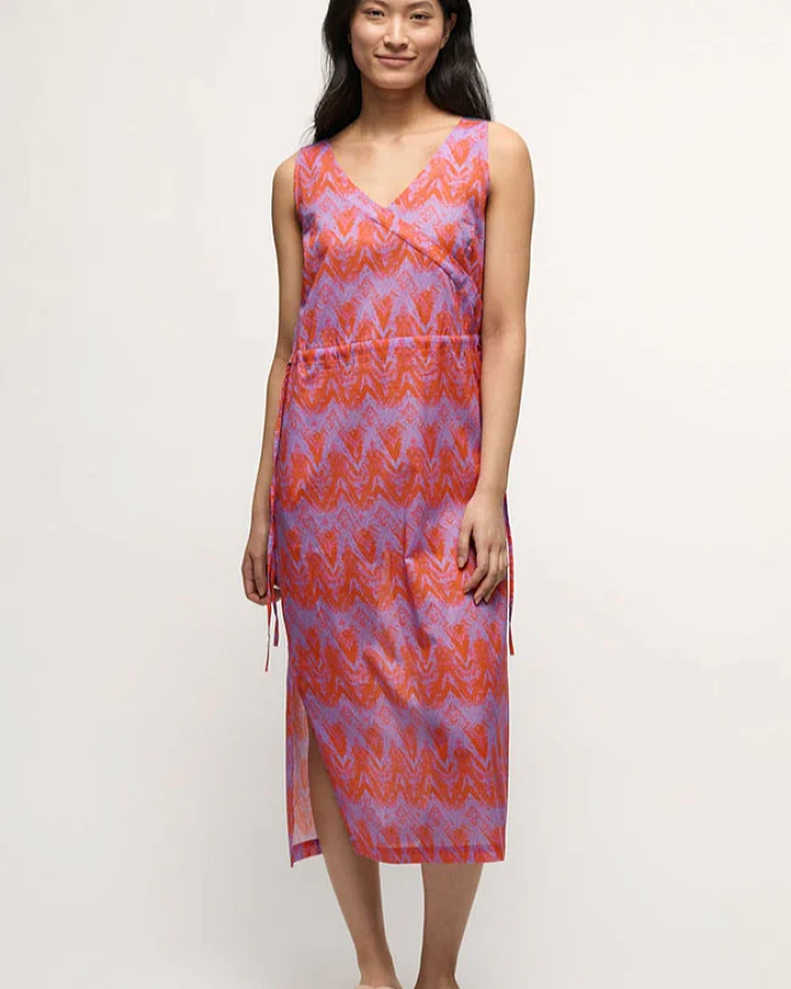 Lanius Damen vegan Maxikleid Wild Waves Leicht Lila & Rot