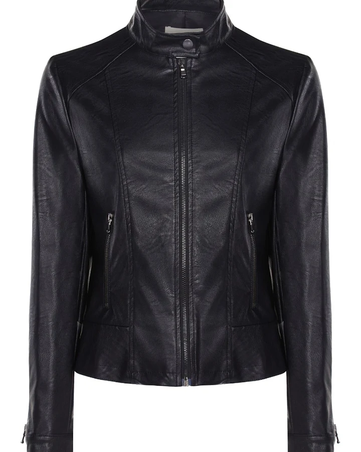 Will's Vegan Store Damen vegan Racer Jacke Veganes Leder Schwarz