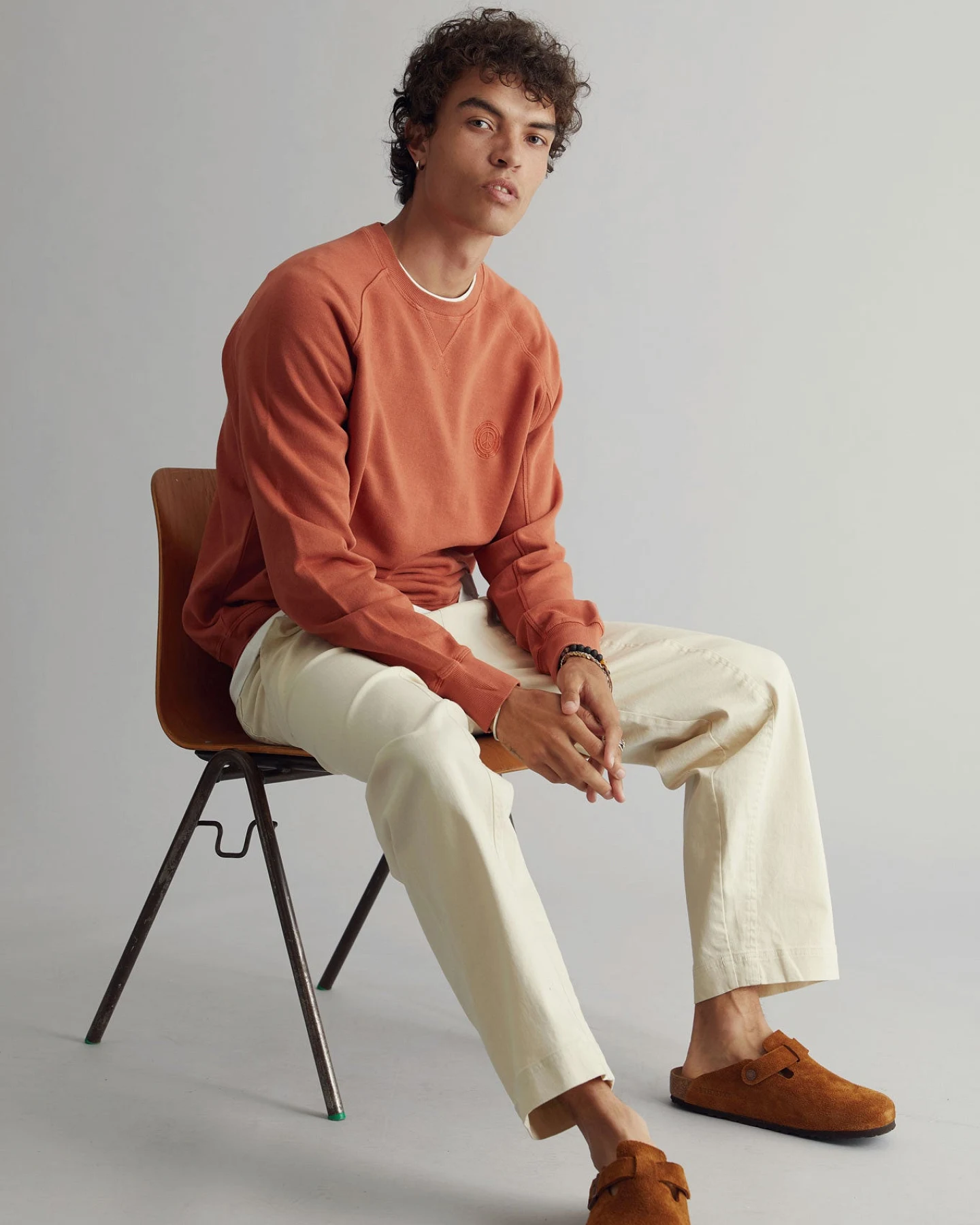 KOMODO Herren vegan Sweatshirt Herren Anton Clay Orange – Ansicht 2
