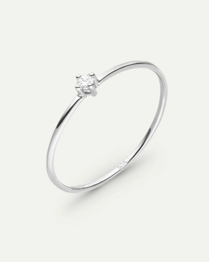 Dear Darling Berlin Damen vegan Ring The Icon Diamond 14k Echtgold 14k Weißgold