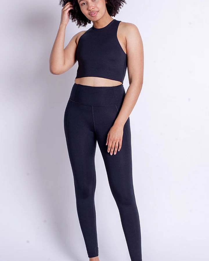 Girlfriend Collective Damen vegan Leggings High Rise Schwarz
