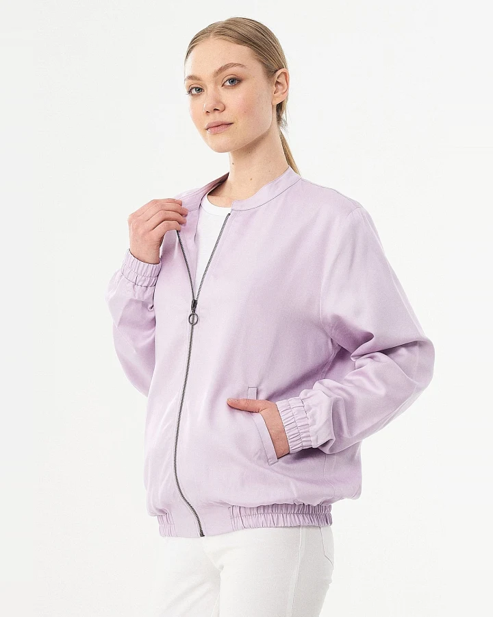 ORGANICATION Damen vegan Bomberjacke Lavendel Lila