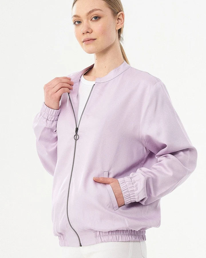 ORGANICATION Damen vegan Bomberjacke Lavendel Lila