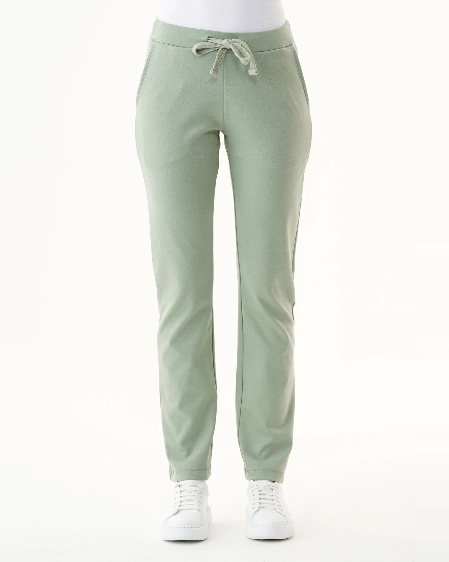 ORGANICATION Damen vegan Sweatpants Staubiges Olivgrün – Ansicht 2