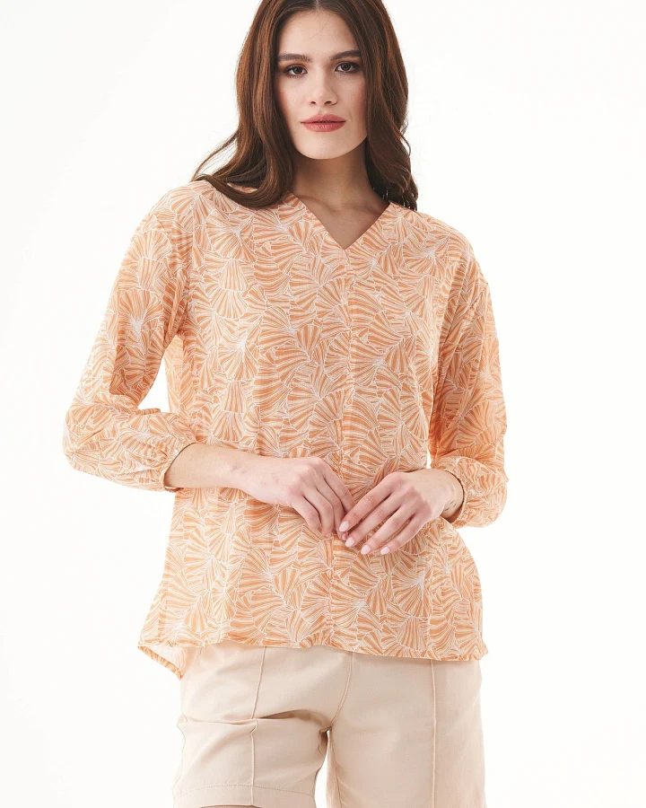 ORGANICATION Damen vegan Voile Bluse Hellbraun