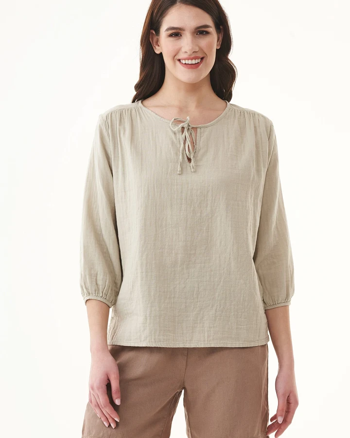 ORGANICATION Damen vegan Bluse Tint Grün