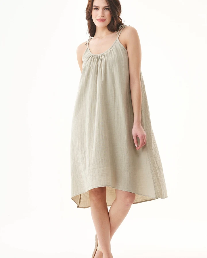 ORGANICATION Damen vegan Kleid Spaghetti Strap Tint Grün