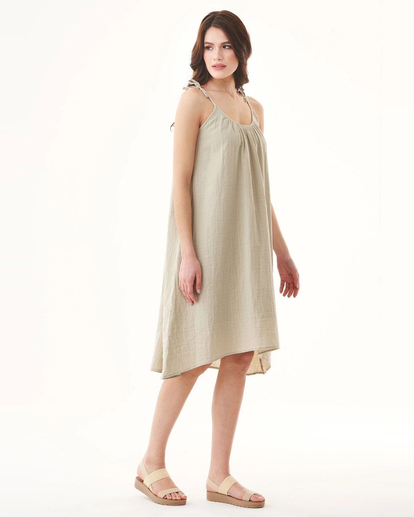 ORGANICATION Damen vegan Kleid Spaghetti Strap Tint Grün – Ansicht 2