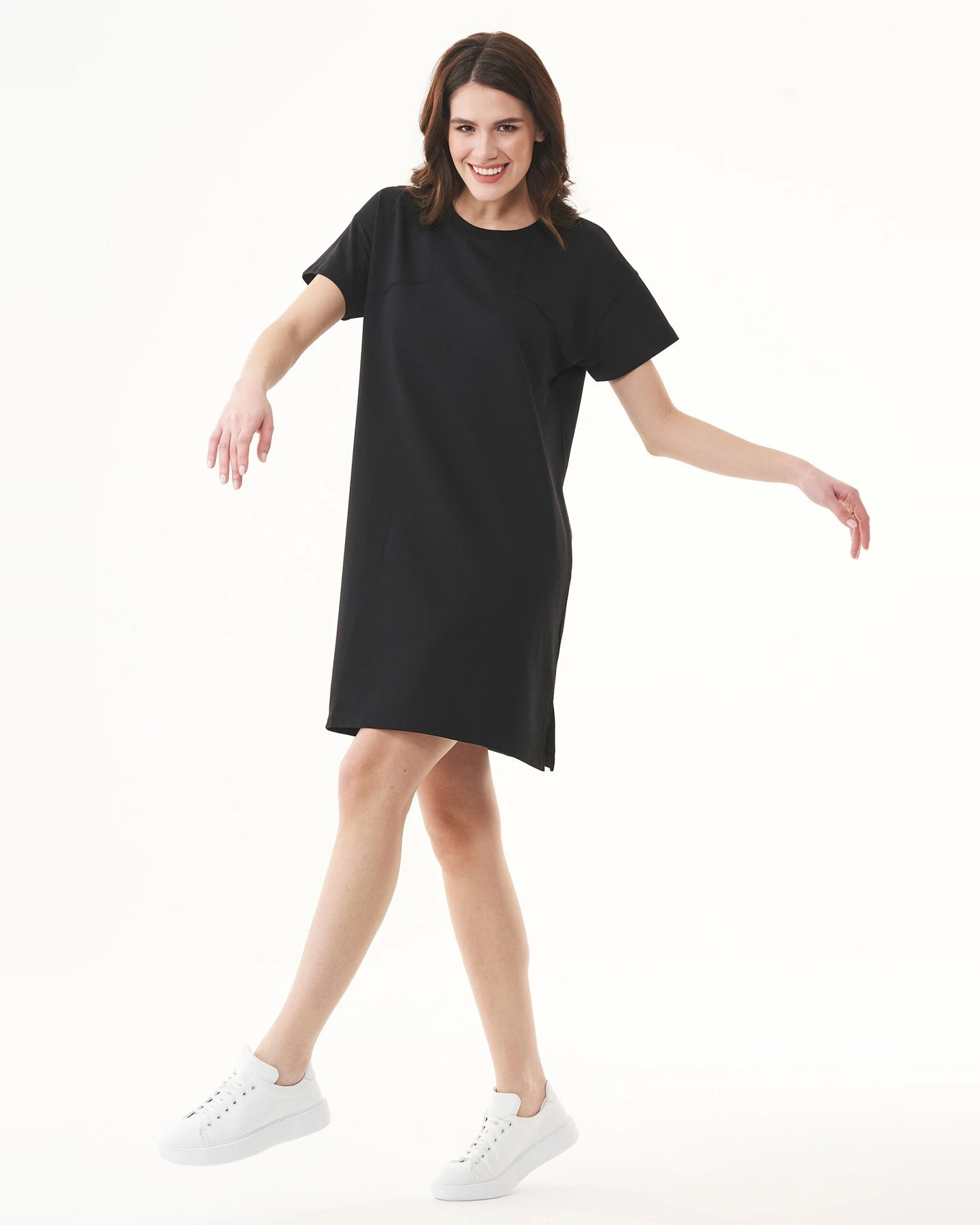 ORGANICATION Damen vegan Sweatkleid Schwarz – Ansicht 2