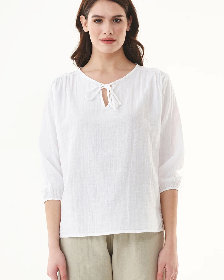 ORGANICATION Damen vegan Bluse Weiß