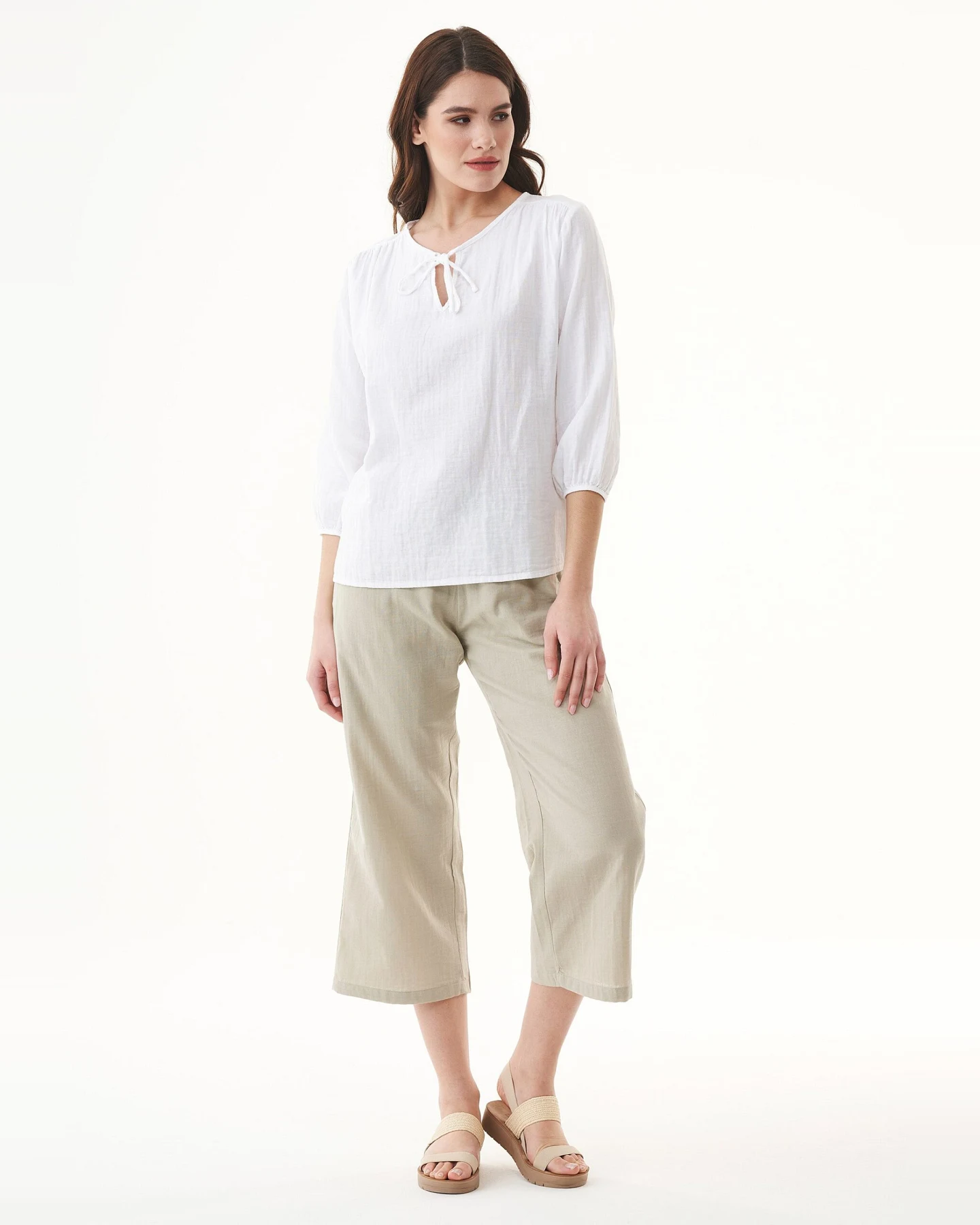 ORGANICATION Damen vegan Bluse Weiß – Ansicht 2