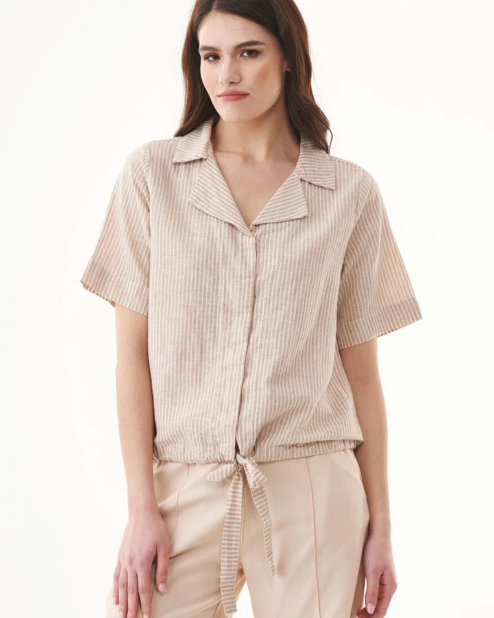 ORGANICATION Damen vegan Bluse Sand Ecru
