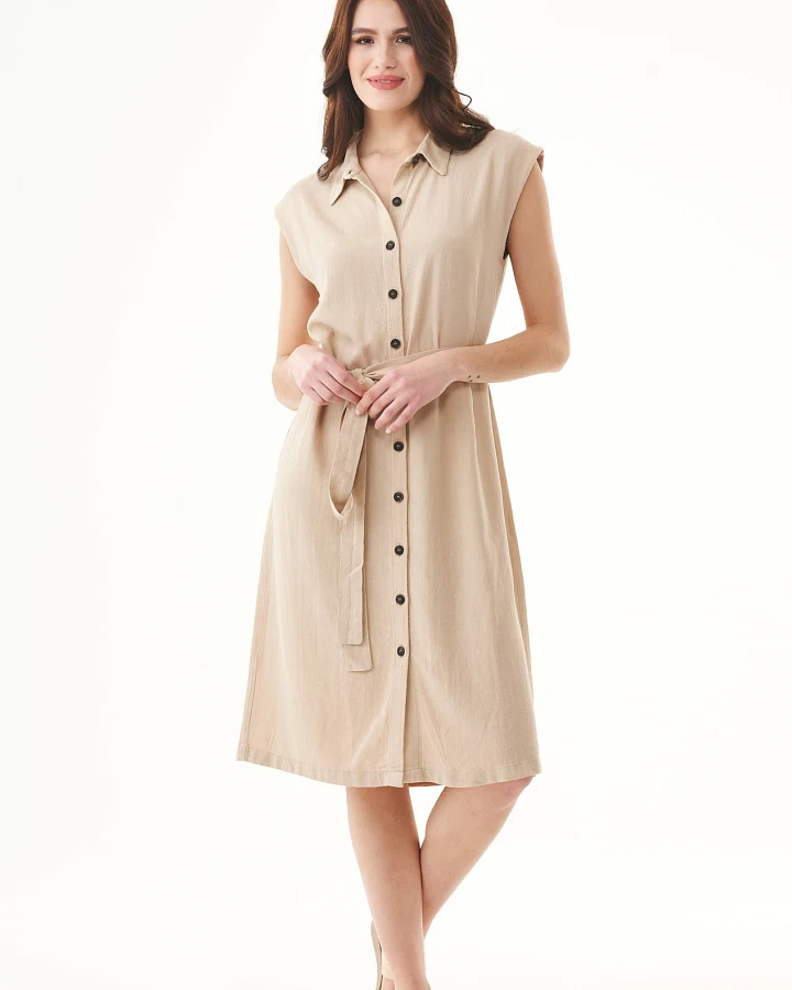 ORGANICATION Damen vegan Kleid Natur Sand Beige