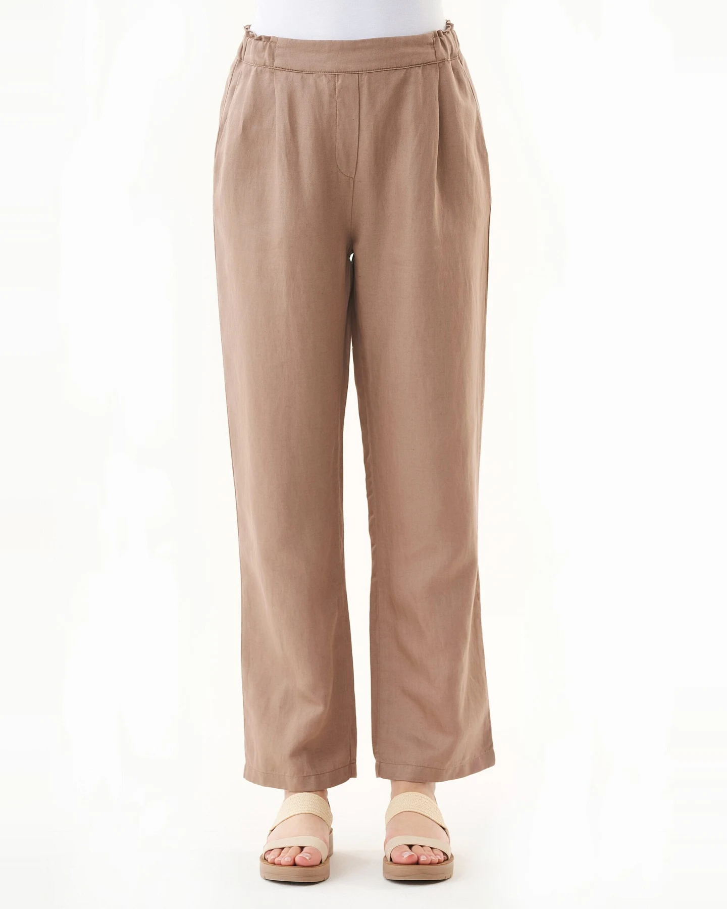 ORGANICATION Damen vegan Hose Tief Taupebraun – Ansicht 2