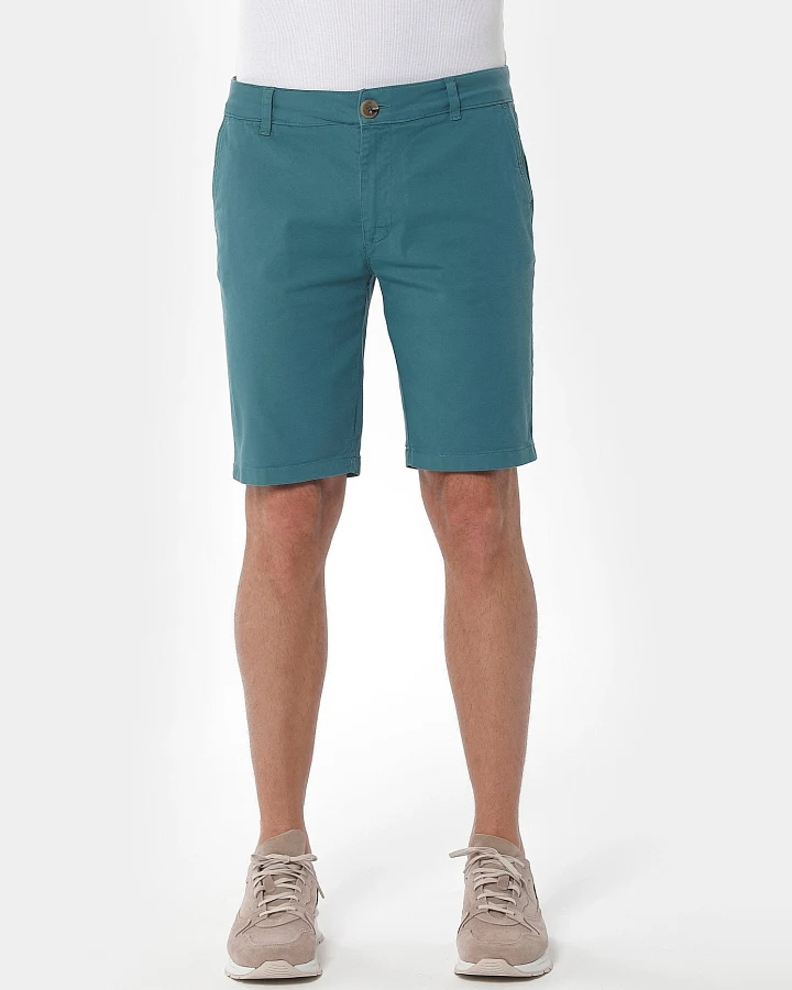 ORGANICATION Herren vegan Chino Shorts Slim Petrolgrün