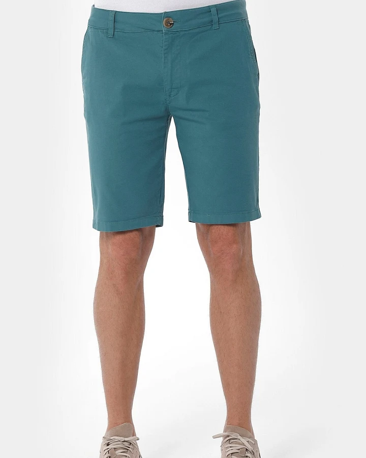 ORGANICATION Herren vegan Chino Shorts Slim Petrolgrün