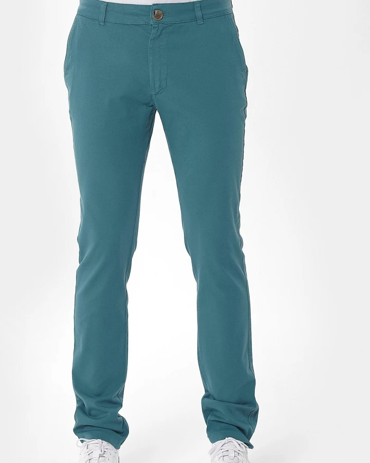 ORGANICATION Herren vegan Chino-Hose Slim Petrolgrün