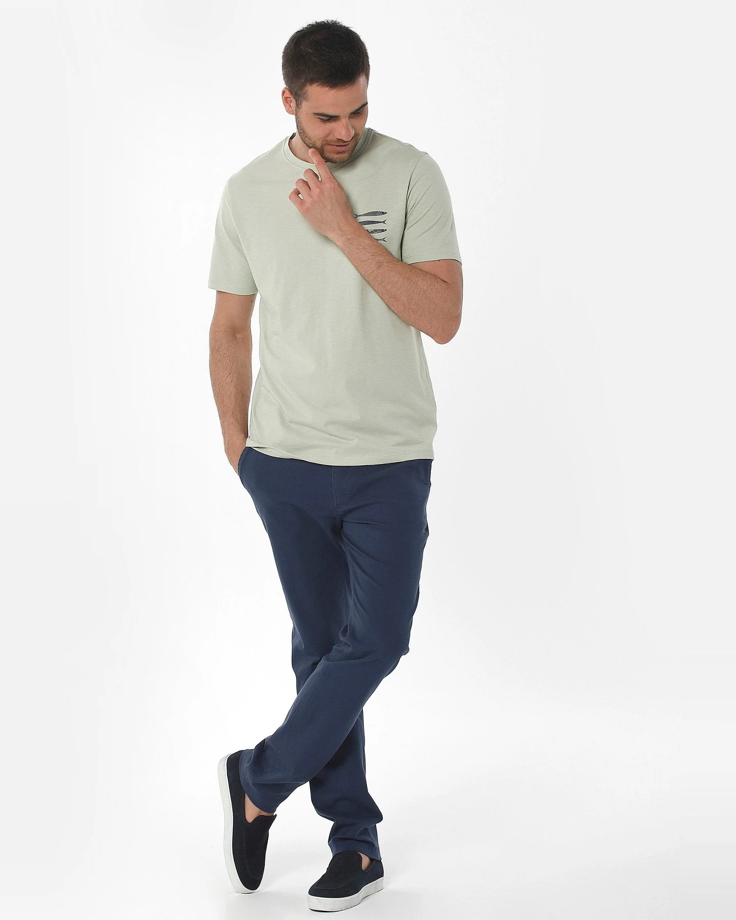 ORGANICATION Herren vegan Chino Hose Navy Blau – Ansicht 2
