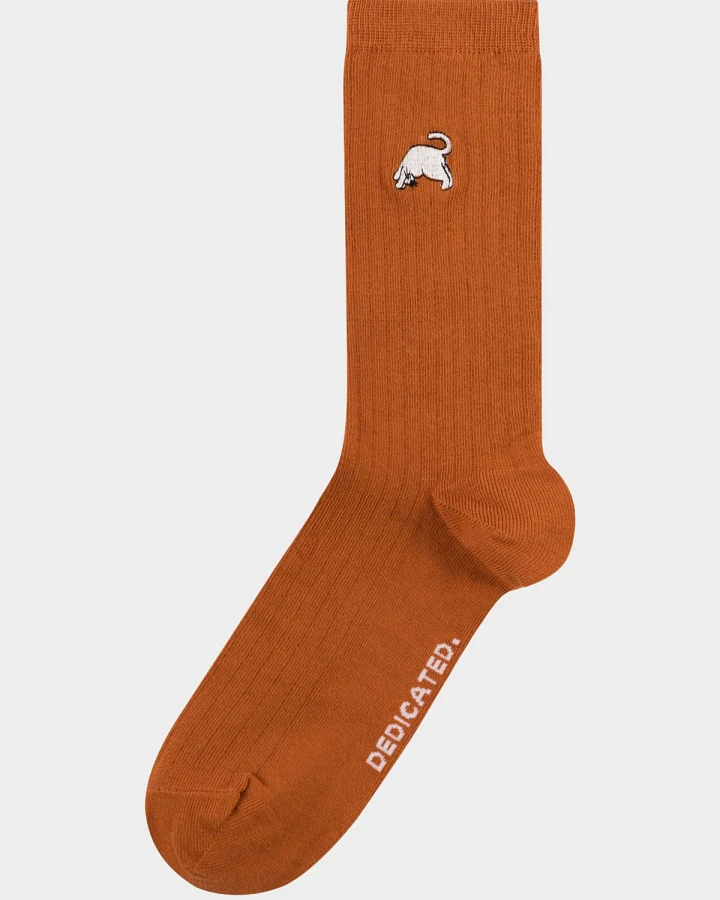 Socken Rib Knivsta Dog Pose Orange