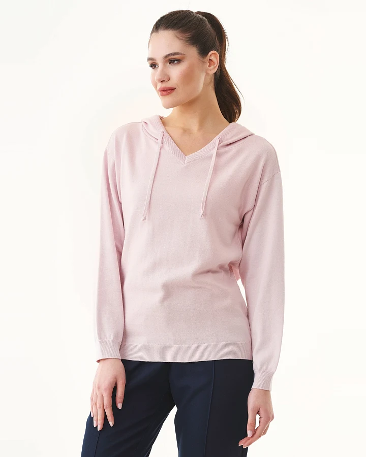 ORGANICATION Damen vegan Hoodie Feinstrick Weiches Rosa