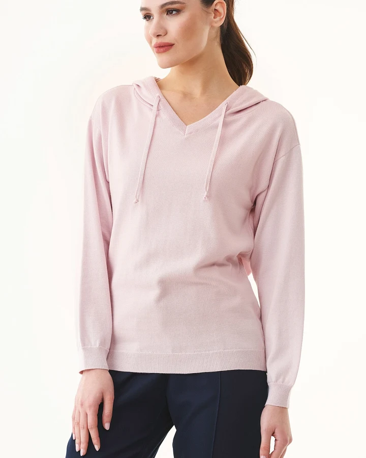 ORGANICATION Damen vegan Hoodie Feinstrick Weiches Rosa
