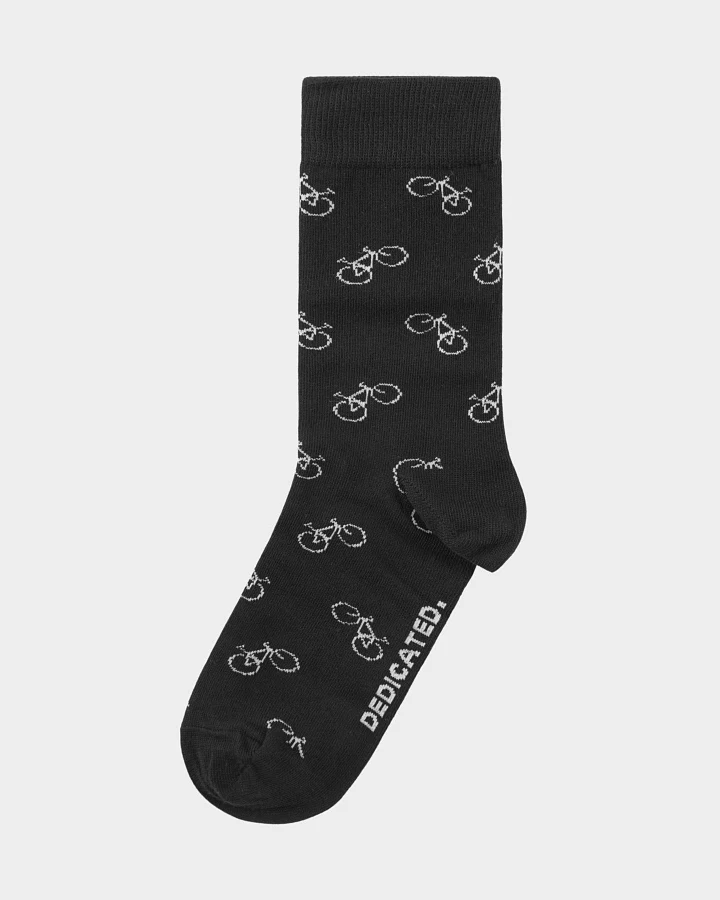Socken Sigtuna Bike Pattern Schwarz