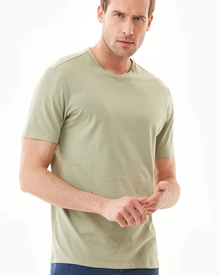 ORGANICATION Herren vegan T-Shirt Dunkelweiß Maulbeerblätter Grün