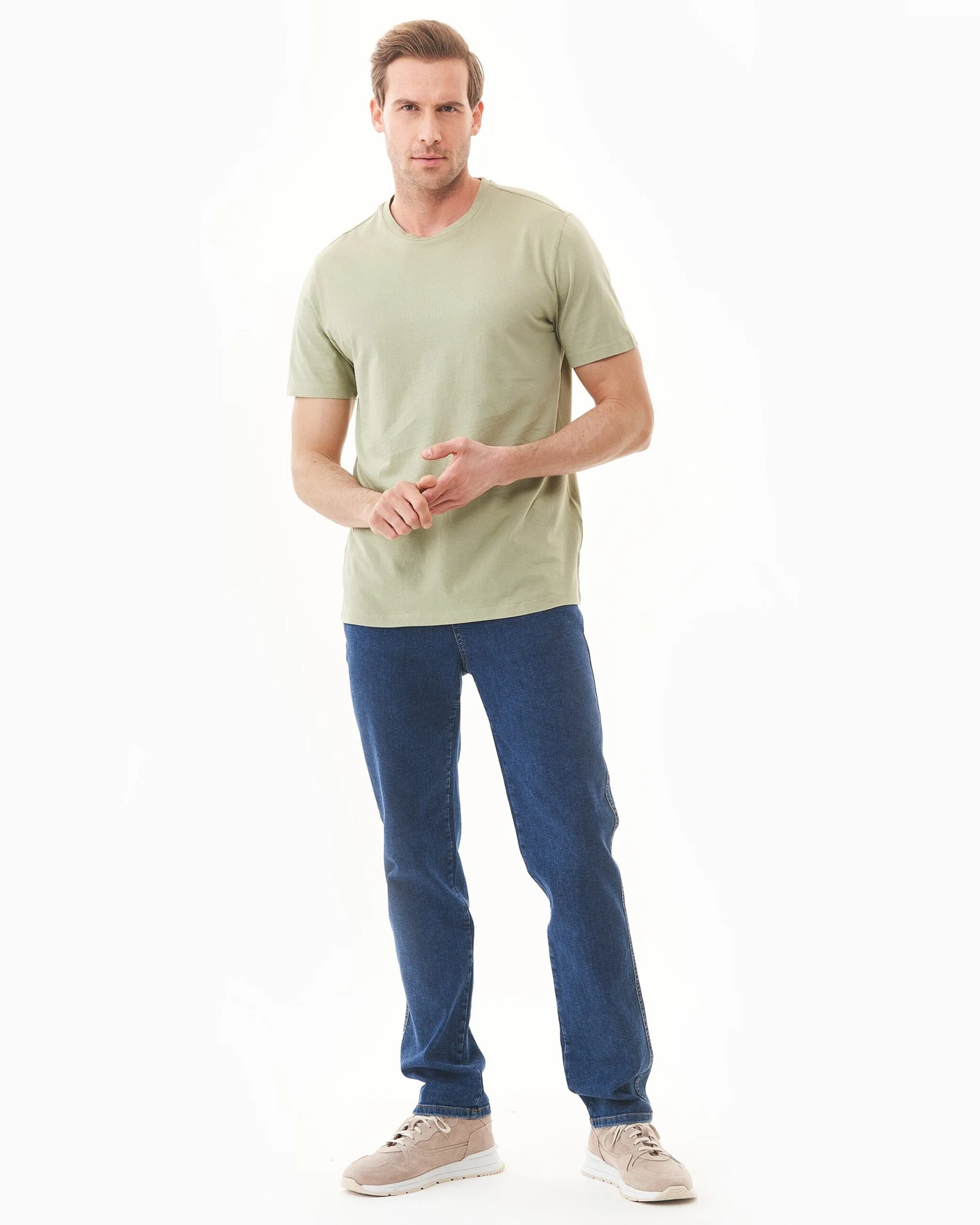 ORGANICATION Herren vegan T-Shirt Dunkelweiß Maulbeerblätter Grün – Ansicht 2