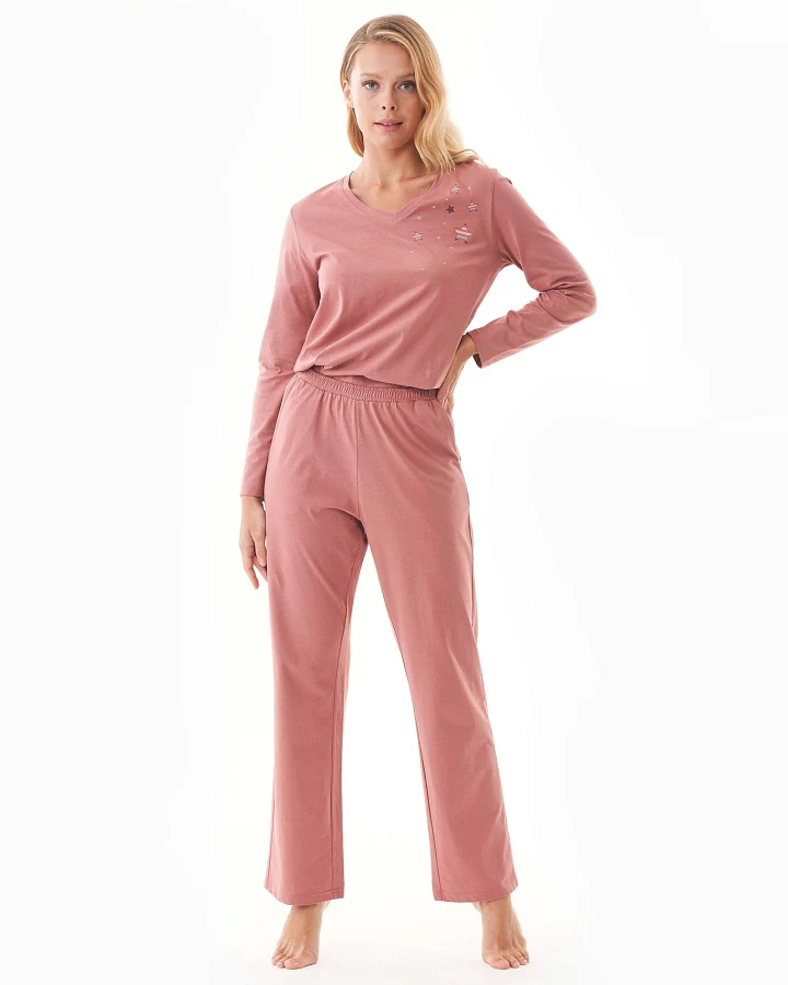 ORGANICATION Damen vegan Pyjama Set Tieerra Tonrot