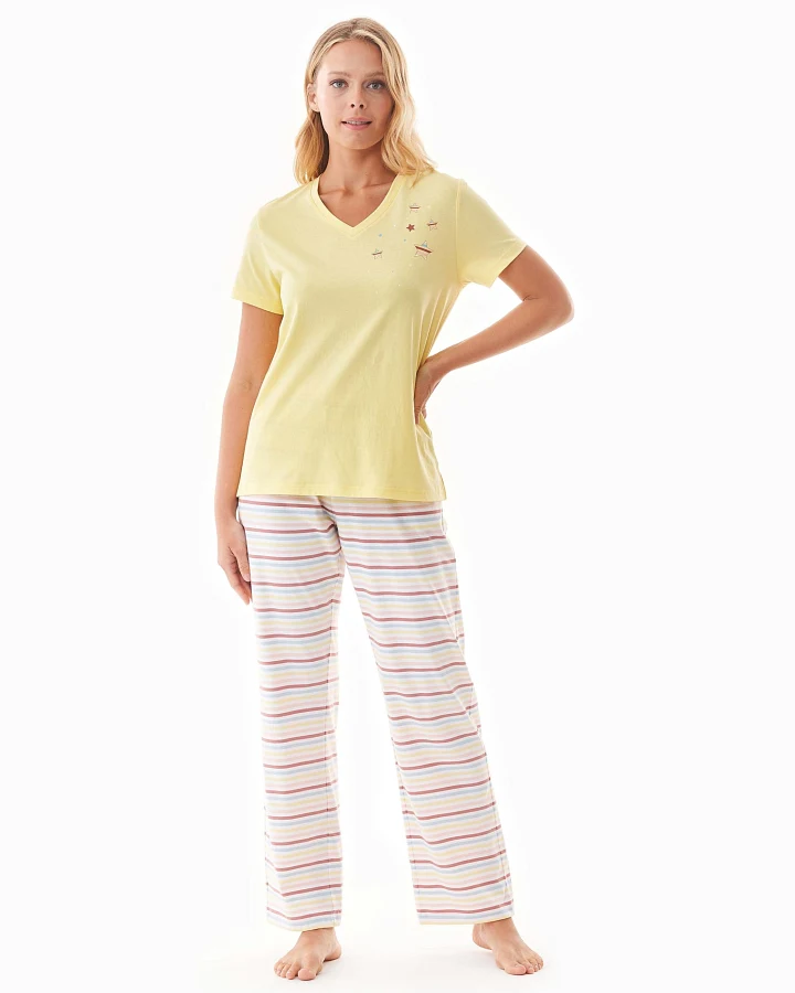 ORGANICATION Damen vegan Pyjama Set Trinnity Gelb