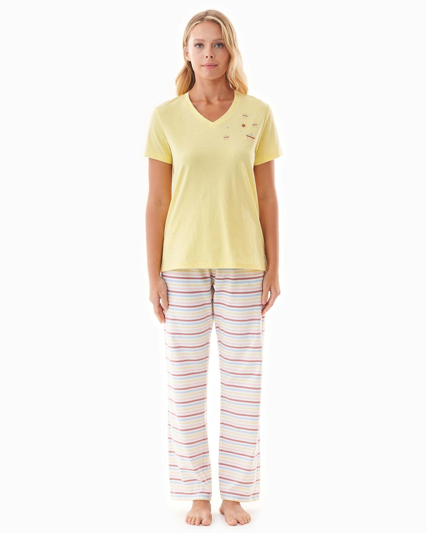 ORGANICATION Damen vegan Pyjama Set Trinnity Gelb – Ansicht 2