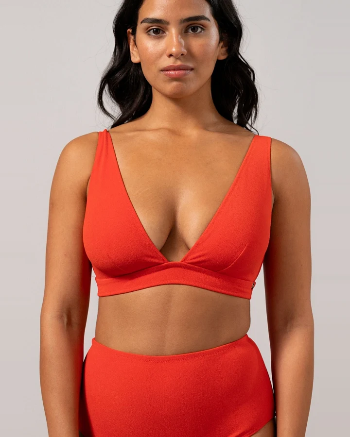 Understatement Damen vegan Bikinioberteil Plunge Papaya Rot