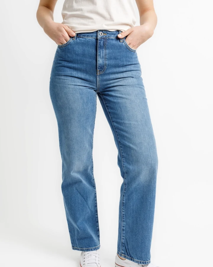 TORLAND Damen vegan Jeans Weites Bein Dalia Hellblau