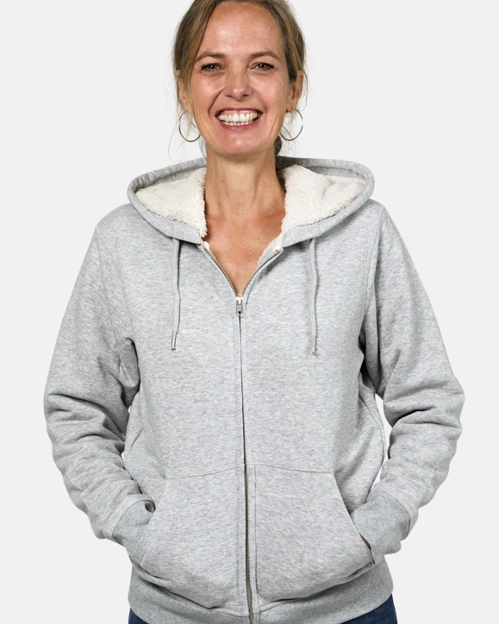 TORLAND Damen vegan Hoodie Winter Hygger Sherpa Heather Grey