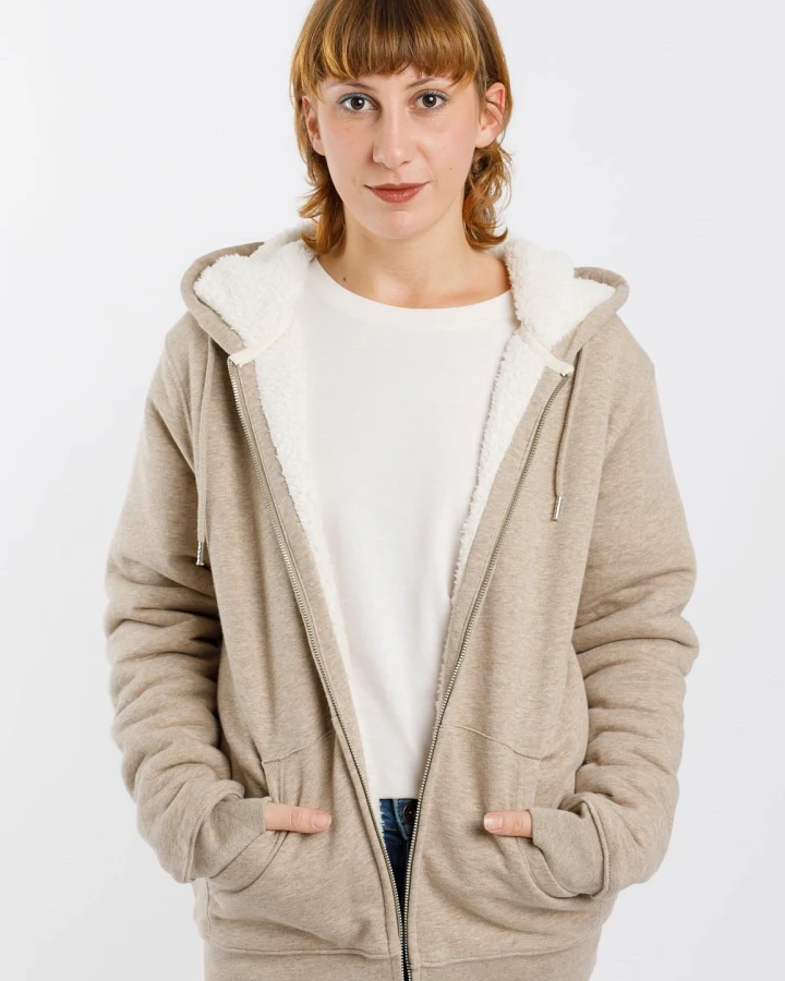 TORLAND Herren vegan Hoodie Winter Hygger Sherpa Heather Sand