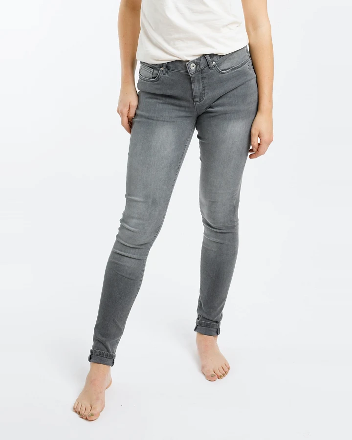 TORLAND Damen vegan Skinny Jeans Rosa Grau