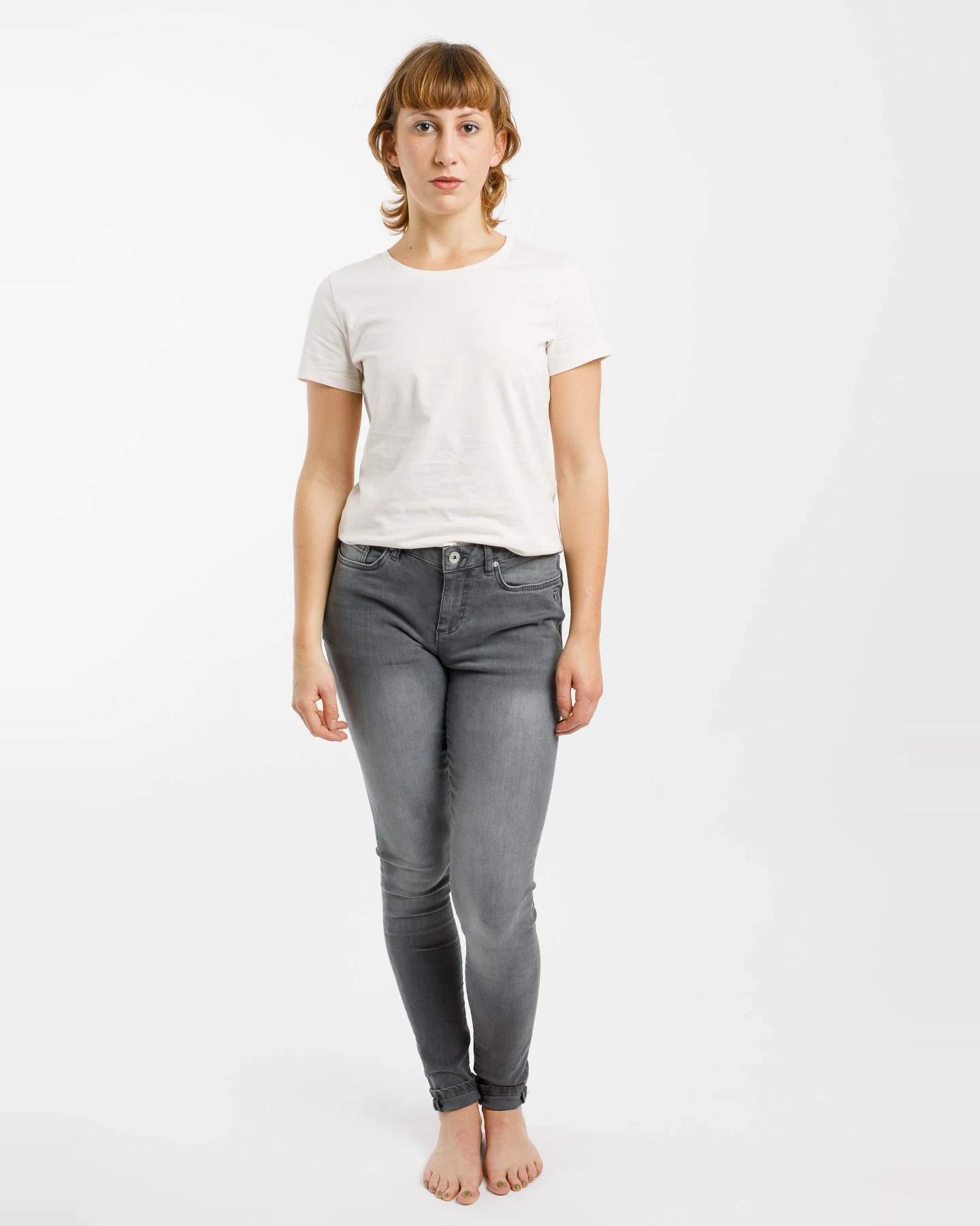 TORLAND Damen vegan Skinny Jeans Rosa Grau – Ansicht 2
