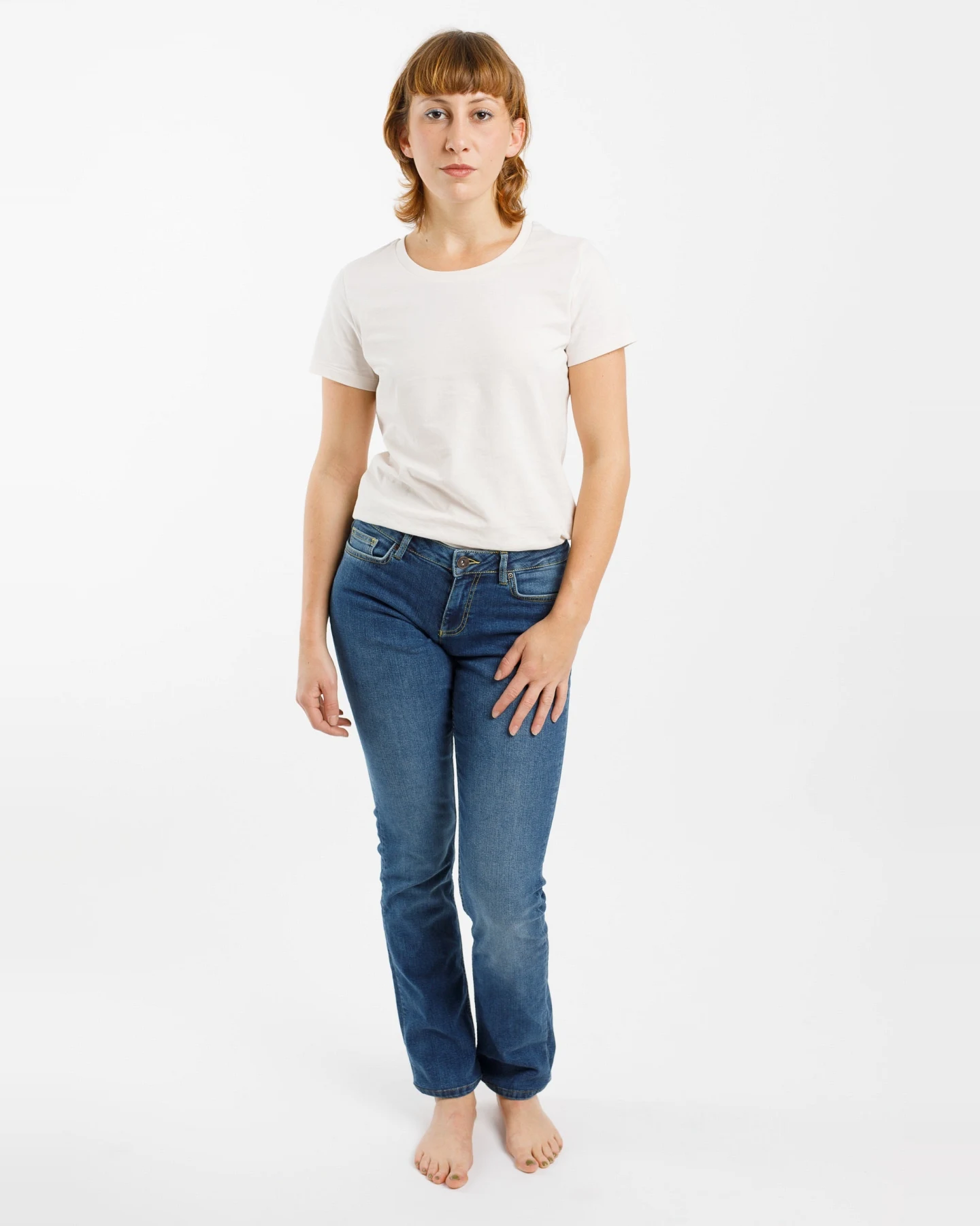 TORLAND Damen vegan Gerade Jeans Joan Mid Indigo Blau – Ansicht 2