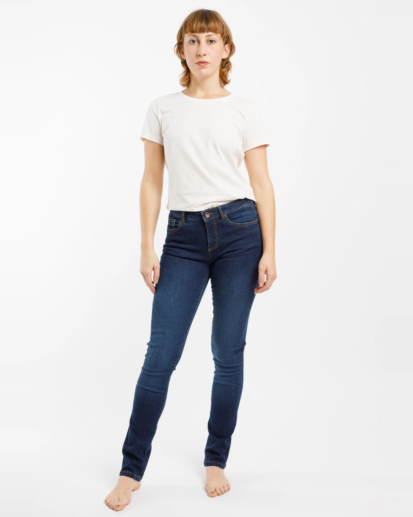 TORLAND Damen vegan Slim Jeans Regular Teresa Dunkel Indigoblau – Ansicht 2
